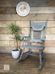 صندلی گهواره ای تزئینی پرنعمت با رنگ خاکستری