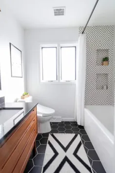 حمام سیاه و سفید مدرن