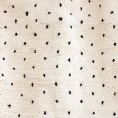 فرش مراکشی فرش سفید پشمی مراکشی با نقاط سیاه |  اتسی