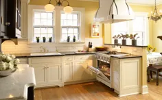 کابینت های آشپزخانه به رنگ های سیاه ، سفید و شیک |  کابینت ساده و فانتزی