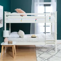شرکت مبلمان واکر ادیسون چوب جامد دوقلو و تختخواب سفارشی با طراحی دوقلو - سفید-HDWTOTMSWH - انبار خانه