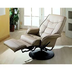 Coaster Berri 7502 36 "Swivel Recliner with Plush Tufted Tapted، Flared Arms، Reclining Mechanism and Leatherette Tops - Walmart.com