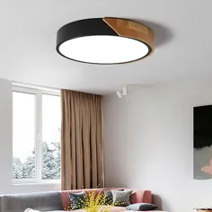 چراغ سقفی چوبی و فلزی و اکریلیک X-Large Flush Mount Minimalist LED Light Minimalist در سیاه و سفید