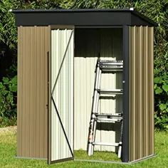 5x3 FT فضای ذخیره سازی فضای باز ، خانه ریخته شده از فولاد گالوانیزه برای چمن حیاط حیاط حیاط باغ ، Utilit