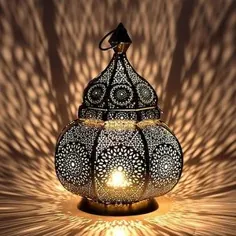 چراغ رومیزی آهن فانوس مراکش Vintage Antique مراکش |  اتسی