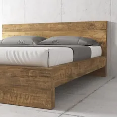 Bed Wood Woodcraft Lodi Natural Solid Wood Queen-500H.64QB.LG.N - انبار خانه