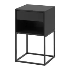 VIKHAMMER میز کنار تخت ، مشکی ، 40x39 سانتی متر - IKEA