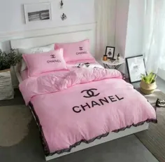روتختی روتختی پتو روتختی روتختی Chanel Duvet Pillow shams 4 PC Bedding Set