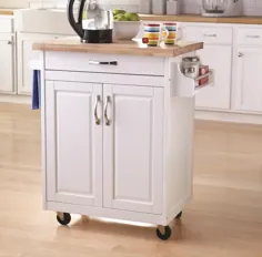 سبد آشپزخانه Hodedah با قفسه ادویه ای به همراه نگهدارنده حوله ، سفید - Walmart.com