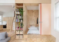 بازسازی زیر شیروانی برای خانواده جوان با الهام از آپارتمان های کوچک ژاپنی ارائه می شود