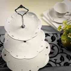پایه کیک شیشه ای سرامیک / پایه کیک عروسی پرنعمت |  اتسی