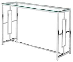میز مبل شیشه ای استیل نقره ای - بهترین مبلمان اصلی E22
