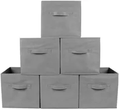 مکعب های پارچه ای تاشو Greenco ، 6 بسته ، خاکستری - Walmart.com