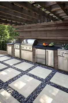 1001 پوند + idées d'aménagement d'une kitchen d'été extérieure