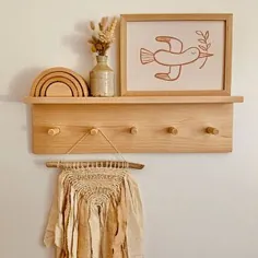 قفسه آویز مهد کودک رک آویز لباس چوبی بچه گانه |  اتسی