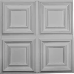 Ekena Millwork 24-in x 24-in Quatro Primed Patterned 3/4-in Drop سقف کاشی Lowes.com