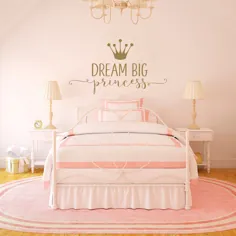 Dream Big Princess Wall Decal کودک دختر بچه مهد کودک اتاق پرنسس |  اتسی