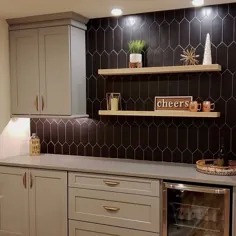 قفسه های آشپزخانه چوب قفسه های نوار سفارشی نور سفید شناور مدرن