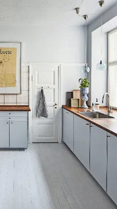 آشپزخانه اسکاندیناوی در رنگ های ملایم