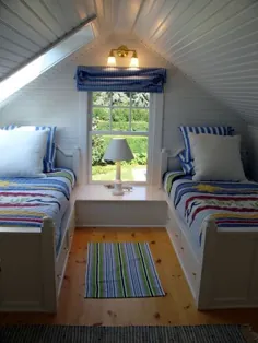 دکور خانه ساحلی ، تختخواب و سایر تجهیزات نجاری برای فضاهای کوچک