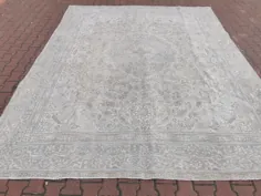 فرش بزرگ ایرانی فرش ترکیبی 9.5x12.4ft بژ |  اتسی