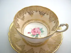 فنجان چای دو ضمانتی Paragon و چای بشقابی و طلایی |  اتسی