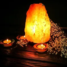 چراغ نمکی براق هیمالیا با سوئیچ دیمر صورتی / طبیعی