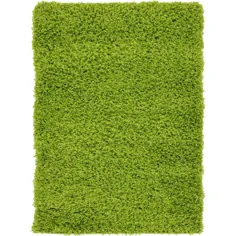 2'2 "x3" Solid Shag Rug Grass Green - منحصر به فرد بافندگی