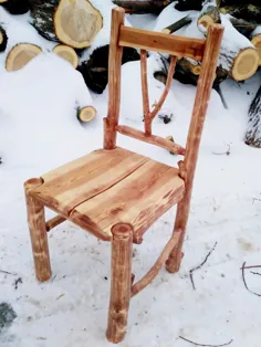 صندلی چوبی ، صندلی چوبی از خاکستر و چوب توس ، مبلمان Rustic ، صندلی غذاخوری.  دست ساز ، ساخته شده به سفارش.  کاردستی با کیفیت.