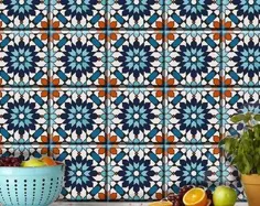 کاشی / دیوار / کف کاغذ مراکشی: آشپزخانه / حمام / داخل ساختمان |  اتسی
