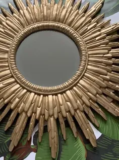 آینه دیواری - آینه سانبرست طلا - آینه استاربرست سبک باروک فرانسوی