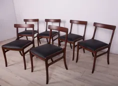 مجموعه ای از 6 صندلی غذاخوری دانمارکی توسط O. Wanscher برای P. Jeppesens Møbelfabrik ، دهه 1960 |  # 159986