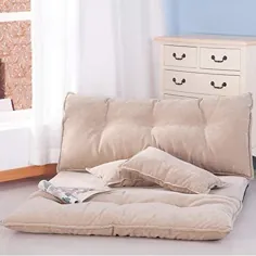 اتاق نشیمن طبقه پارچه ای با 5 حالت خوابیده قابل تنظیم ، کف تاشو ژاپنی تاشو ، تخت خواب مبل طبقه به سبک تاتامی برای خواباندن چرت زدن یا بازی (بژ)