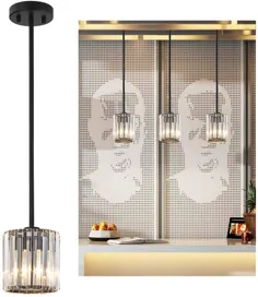 چراغ آویز کوچک ، چراغ روشنایی آویز کریستال ، چراغ آویز قابل تنظیم ، چراغ سقف نصب شده برای اتاق نشیمن ، اتاق ناهار خوری ، چراغ میز استخر ، روشنایی جزیره آشپزخانه ، E26