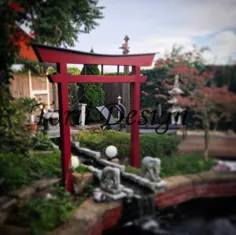 باغ دروازه ژاپنی Torii طاق چوبی سبک پرنعمت آسیا فنگ |  اتسی