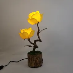 چراغ میز گل رز 2 زرد