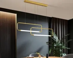 آویز چراغ LED مدرن چوبی جزیره آشپزخانه نوار بلند |  اتسی