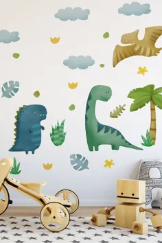 برچسب های دیواری دایناسور برای اتاق کودک نوپا
