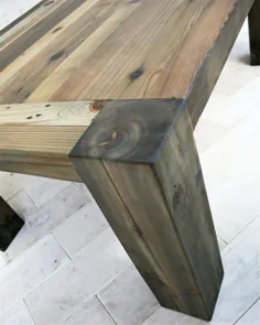 میز قهوه چوبی اصلاح شده چهار گوشه طراحی |  اتسی