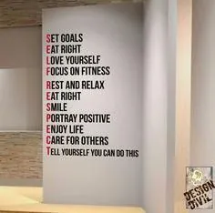 احترام به خود!  تعیین اهداف - شما می توانید این کار را انجام دهید.  Wall Fitness Decal نقل قول سالن بدن سازی Kettlebell Crossfit یوگا بوکس.  هنر دیواری