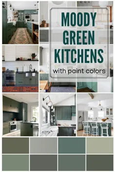 رنگهای رنگی کابینت آشپزخانه سبز مودی