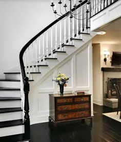 Escalier noir et bois moderne en quelques شکوهها را طراحی می کند