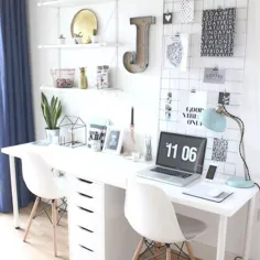 ایده های زیبا برای دفتر کار خانگی - الهام بخش زیبای دفتر خانگی Glam Chic فقط برای او