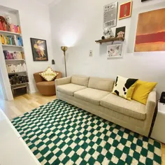 فرش بزرگ منطقه چهارخانه سبز مراکشی ، فرش Berber Checker ، فرش مهد کودک