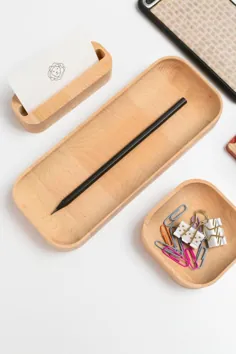 سینی قلم Beechwood / سینی چوبی نوار چوبی / سینی کلید چوبی / میز مرتب / لوازم جانبی میز کار شفاف / میز یا