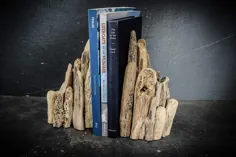 کتابهای Driftwood Bookends ، Drift Wood Bookends ، Rustic Bookends ، تزئین Driftwood Beach