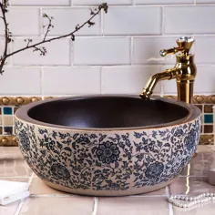 299.0US $ | China Artistic Handmade Europe Vintage Lavabo Washbasin Wash سینس حمام سرامیکی شمارنده هنر بالا بالای ظرفشویی حوضچه حمام | سینک ظرفشویی سرامیکی | دستشویی سینکلاوابو دستشویی - AliExpress