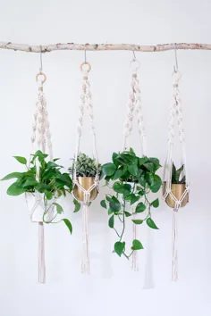 Makramee Pflanze Aufhänger، Makramee hängen Korb، Mama Geschenk، Indoor-Pflanzenstand، hängende Pflanze Stand