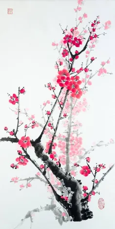 شکوفه‌های آلو در نقاشی سنتی چینی