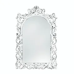 آینه دیواری تزئین شده سفید مضطرب
